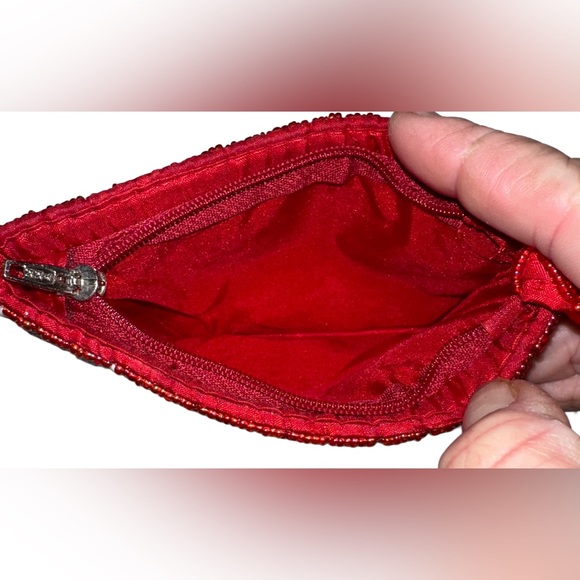 Unique Beautiful Beaded Coin Purse/Clutch-Red-White-Blue - Picture 3 of 4